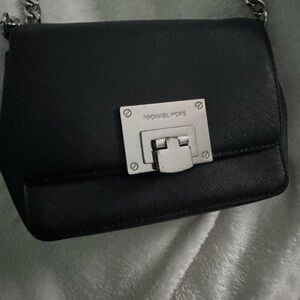 Michael Kors Black Saffiano Leather Chain Crossbody Bag